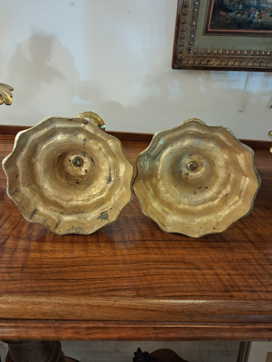 Pair Of Three-light Ormolu Candelabras, Convertible Into Candlesticks Early 20th Century-photo-2