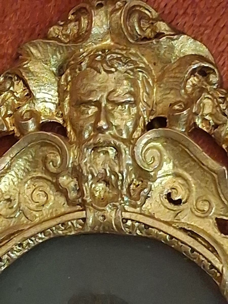 Miniature On Ivory, Portrait Of A Young Man, Gilt Bronze Frame, Early 19th Century-photo-1