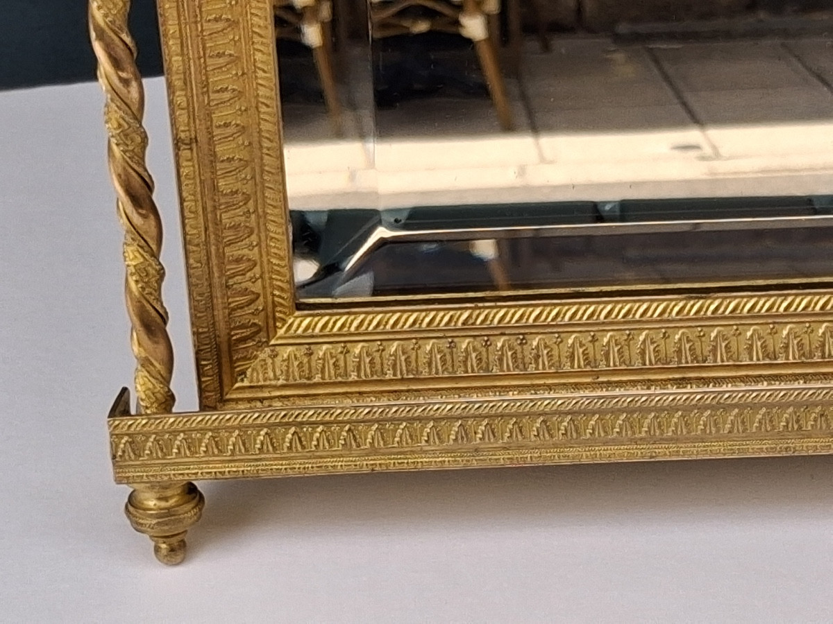 Miroir en bronze à poser ( Hauteur : 40 cm ) de style Empire époque Napoléon III-photo-3