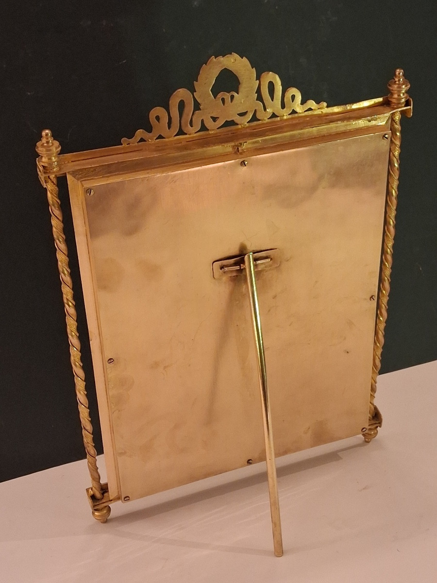 Miroir en bronze à poser ( Hauteur : 40 cm ) de style Empire époque Napoléon III-photo-4