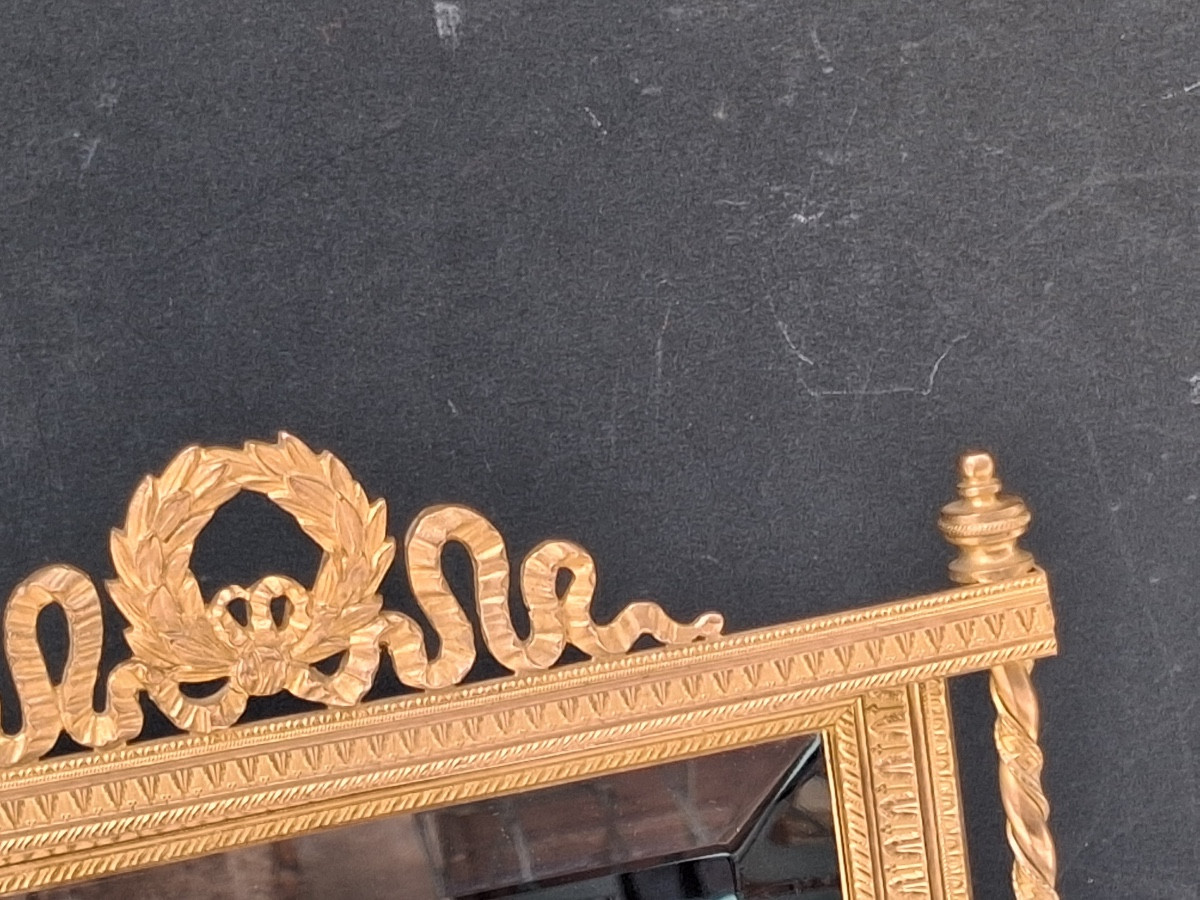 Miroir en bronze à poser ( Hauteur : 40 cm ) de style Empire époque Napoléon III-photo-3
