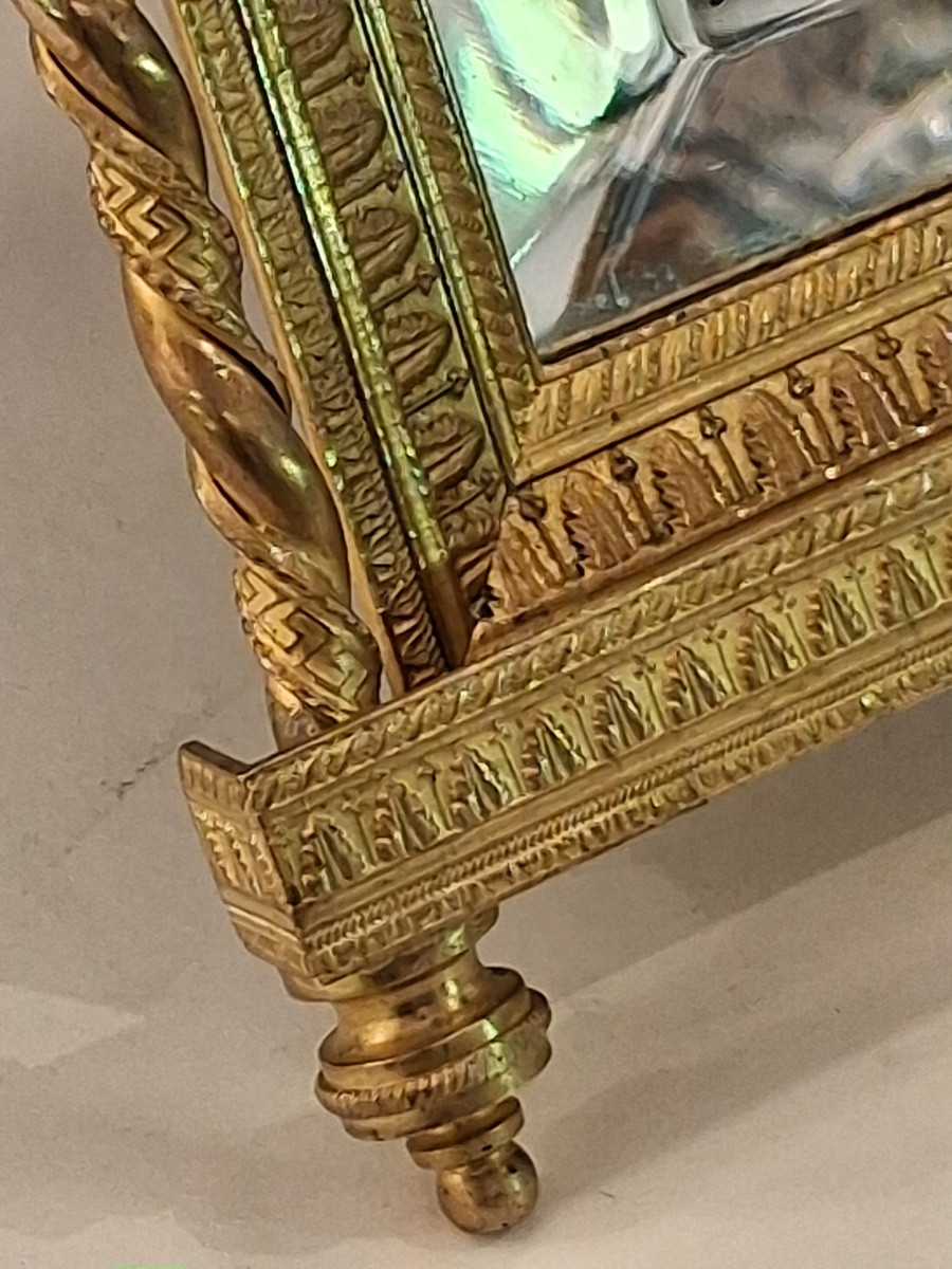Miroir en bronze à poser ( Hauteur : 40 cm ) de style Empire époque Napoléon III-photo-4