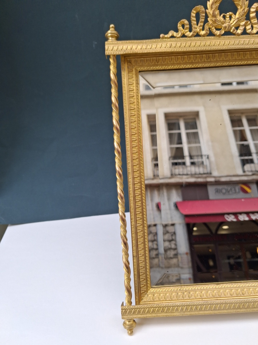 Miroir en bronze à poser ( Hauteur : 40 cm ) de style Empire époque Napoléon III-photo-7