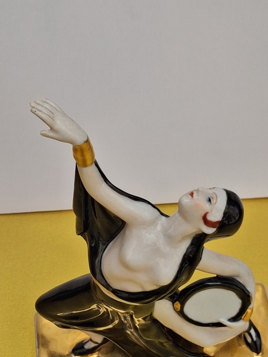 Paire de serre livres " Les gitanes " de ROBJ ( Jean Born)  en porcelaine , époque Art Déco -photo-6