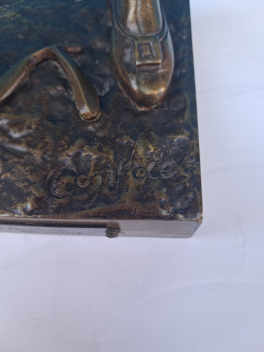 Charles Anfrie (1833–1905) “figaro,” Bronze Cast Signed On The Pedestal -photo-6