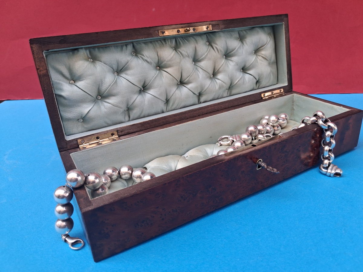 Jewelry Box Or Case With Key, 19th Century-photo-4