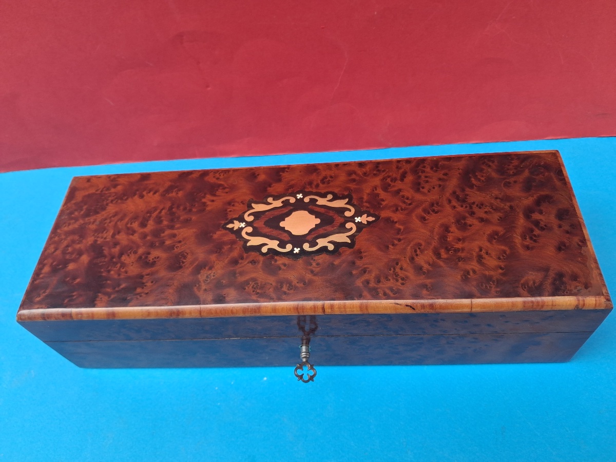 Jewelry Box Or Case With Key, 19th Century
