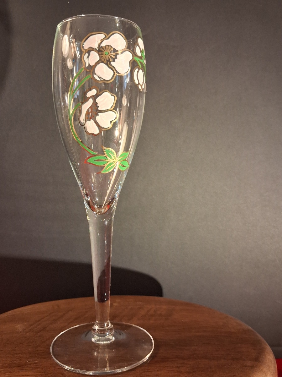 Set Of Twelve Perrier Jouët Champagne Flutes, "belle Epoque" Model-photo-3