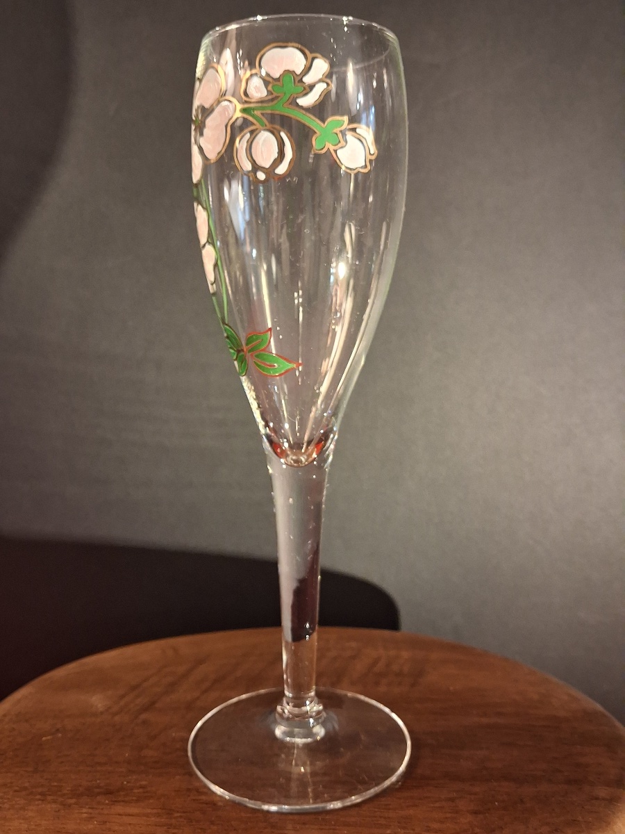 Set Of Twelve Perrier Jouët Champagne Flutes, "belle Epoque" Model-photo-4