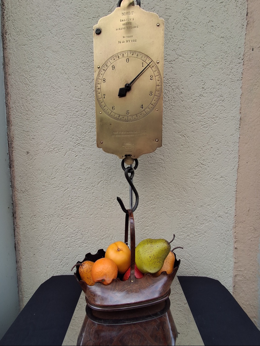Salter Spring Scale, Made Of Brass, 19th Century-photo-1