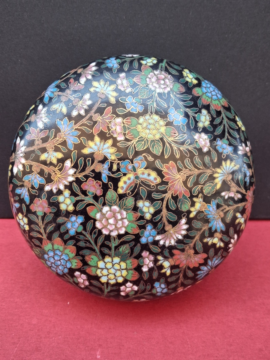 Cloisonné Enamel Box With Floral Decoration, Guangxu Period (1875–1908)-photo-2