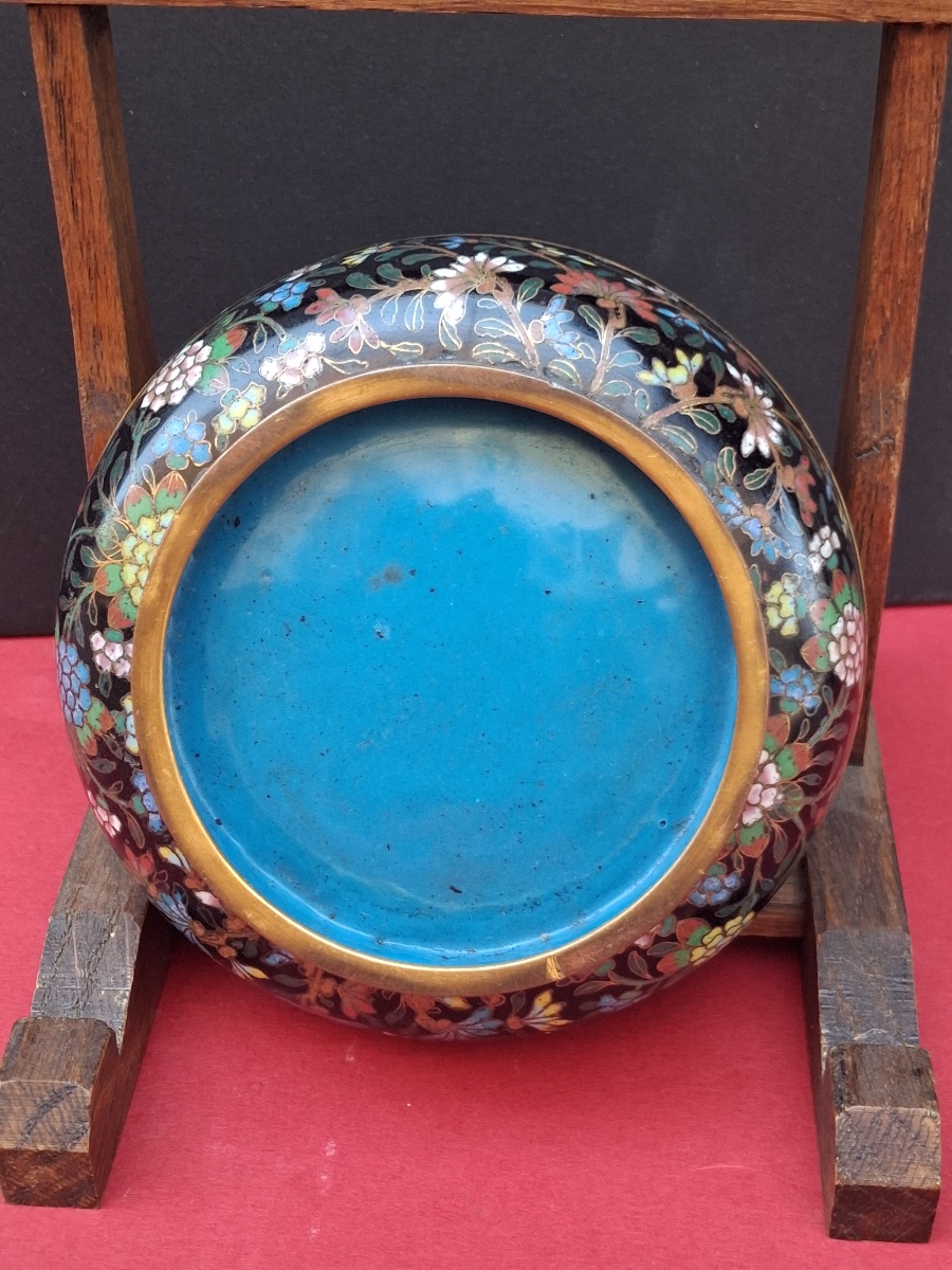 Cloisonné Enamel Box With Floral Decoration, Guangxu Period (1875–1908)-photo-3