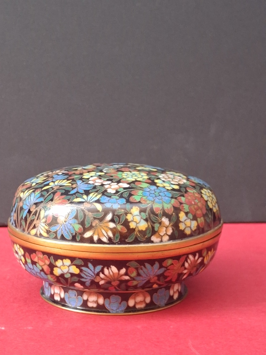 Cloisonné Enamel Box With Floral Decoration, Guangxu Period (1875–1908)-photo-4