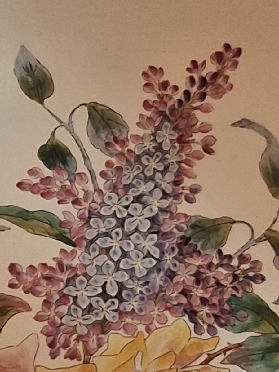 Grand plat ( diamètre 38 cm ) en faïence  de Longchamp , décor floral,  XIX ème-photo-6