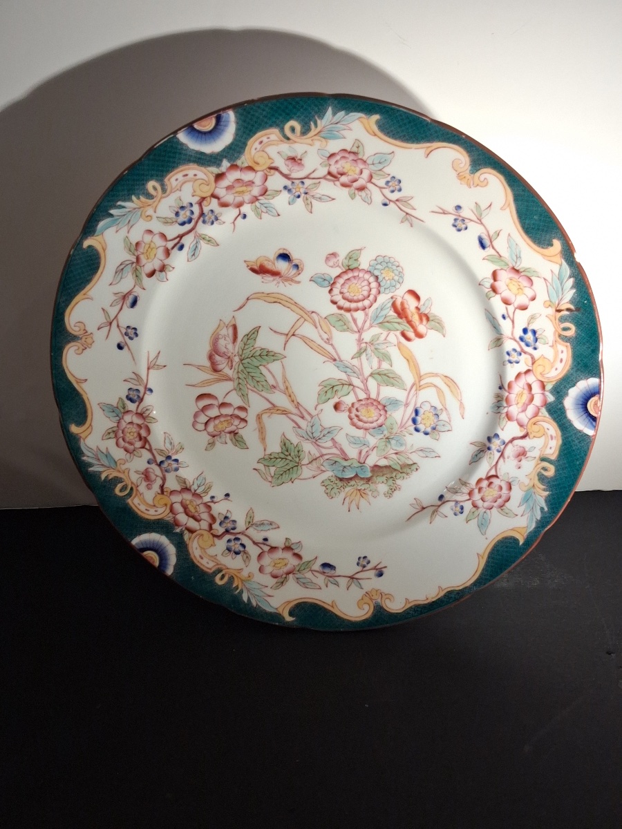Four Freestanding Cake Stands Made Of Fine Sarreguemines Earthenware In The Minton Style -photo-4