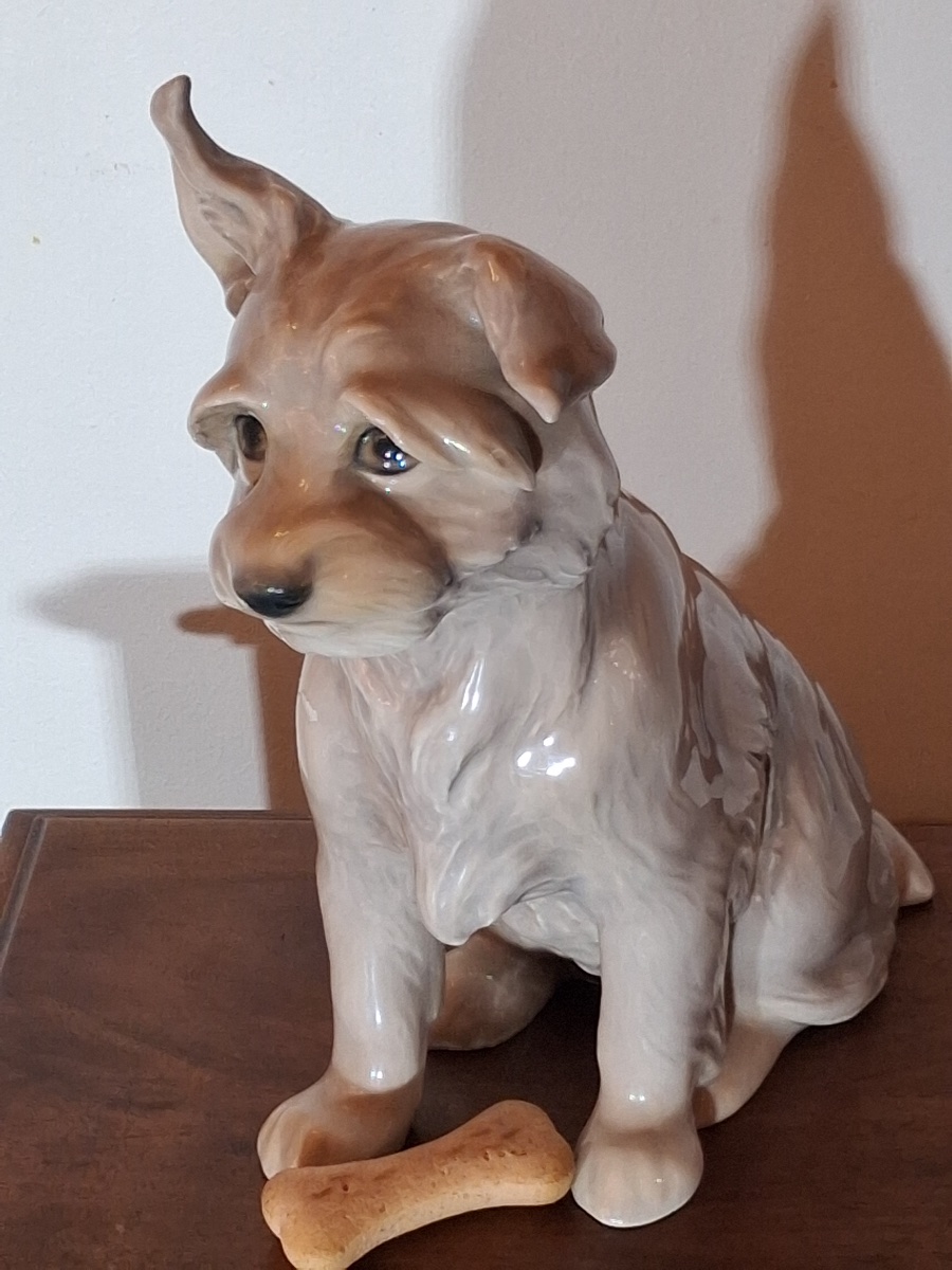 Danish Porcelain Dog Figurine, Bing &amp; Grondahl, Copenhagen, Early 20th Century -photo-6