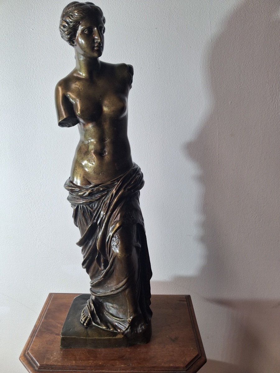 Statue en bronze de la Vénus de Milo  ( hauteur 44 cm) époque début XXème-photo-2