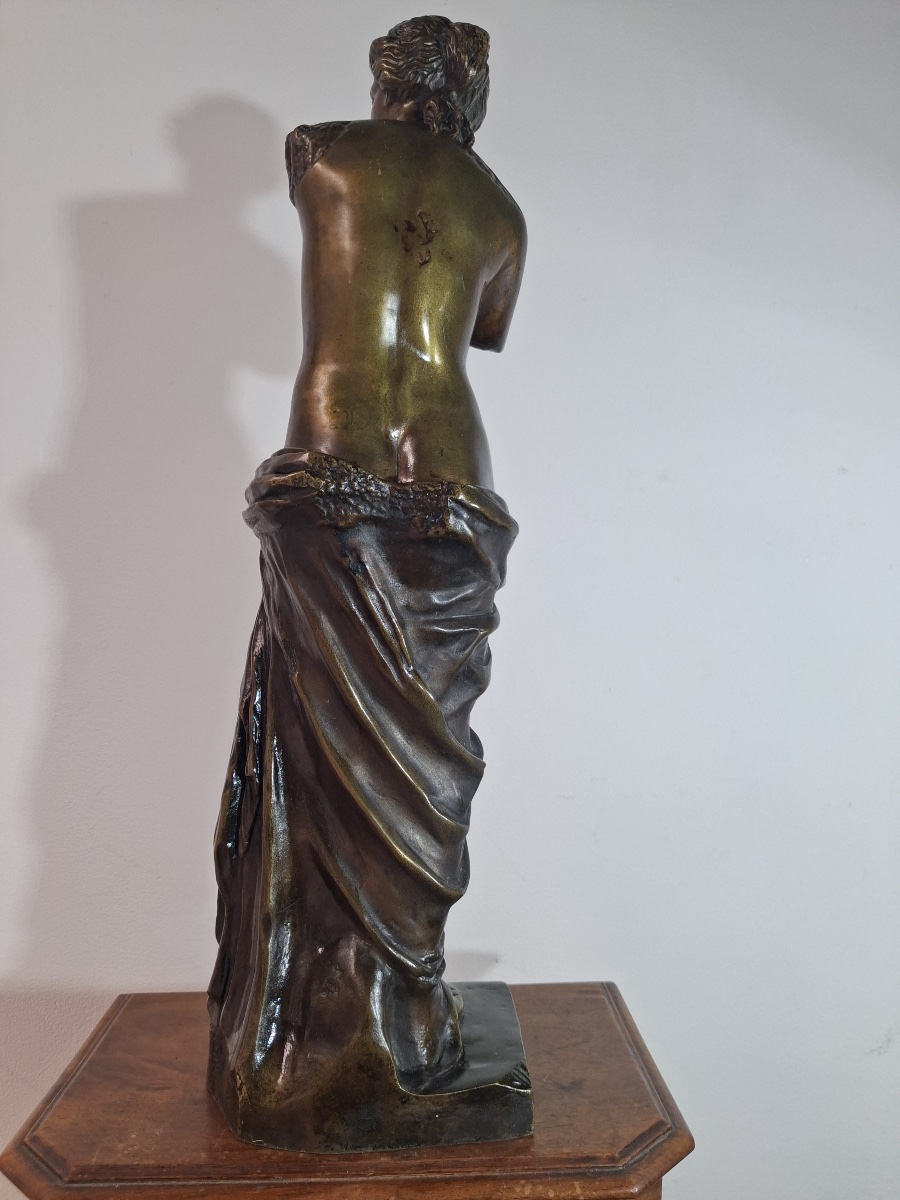 Statue en bronze de la Vénus de Milo  ( hauteur 44 cm) époque début XXème-photo-3