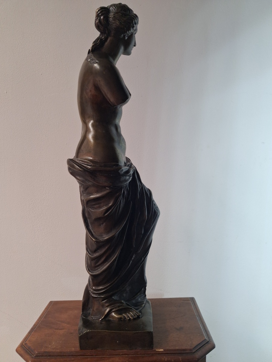 Statue en bronze de la Vénus de Milo  ( hauteur 44 cm) époque début XXème-photo-4