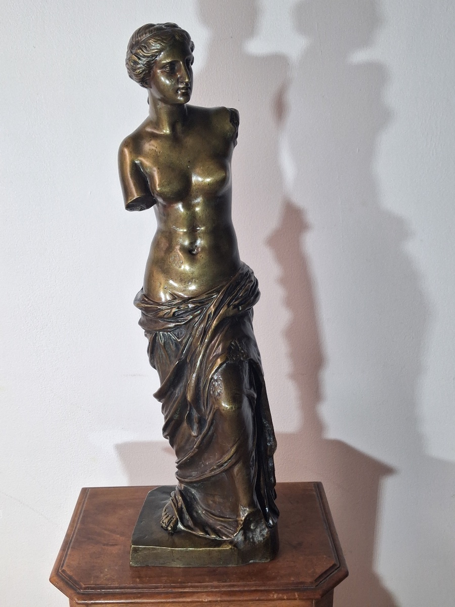 Statue en bronze de la Vénus de Milo  ( hauteur 44 cm) époque début XXème-photo-7