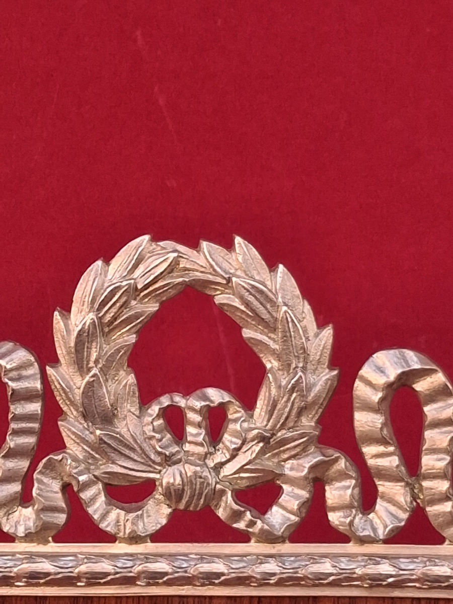 Cadre , porte photo , en acajou et bronze ciselé , d'époque Napoléon III  , de style Empire -photo-4