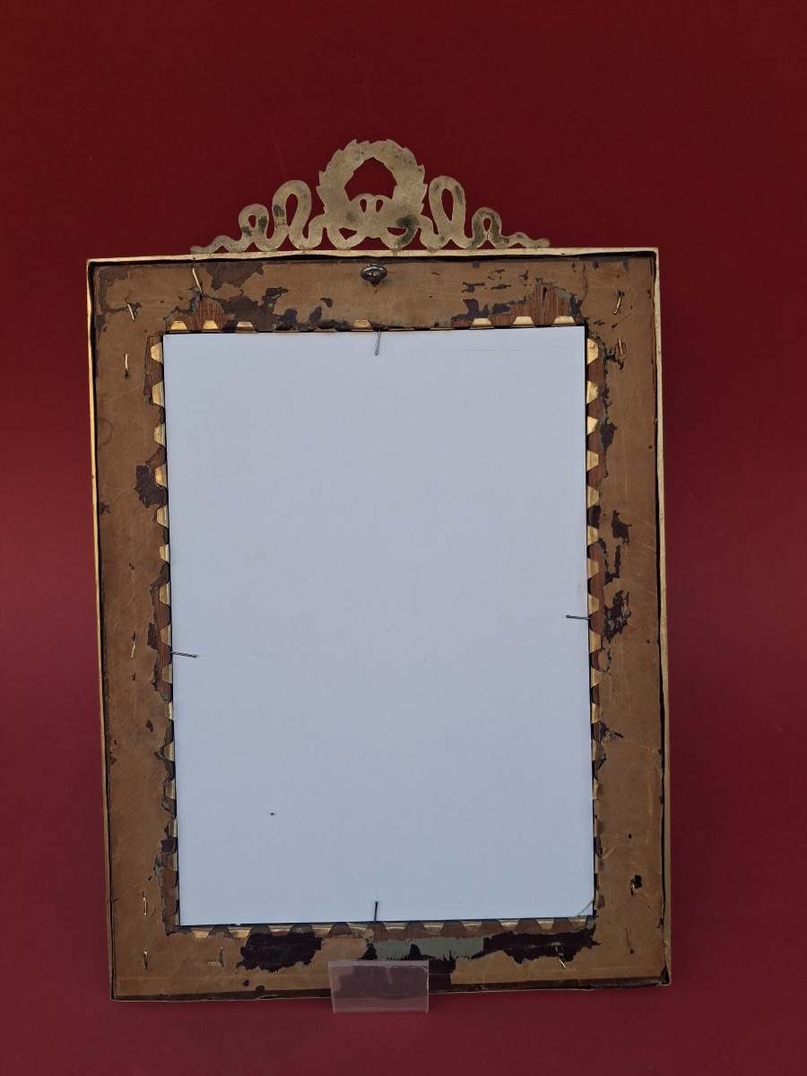 Cadre , porte photo , en acajou et bronze ciselé , d'époque Napoléon III  , de style Empire -photo-5