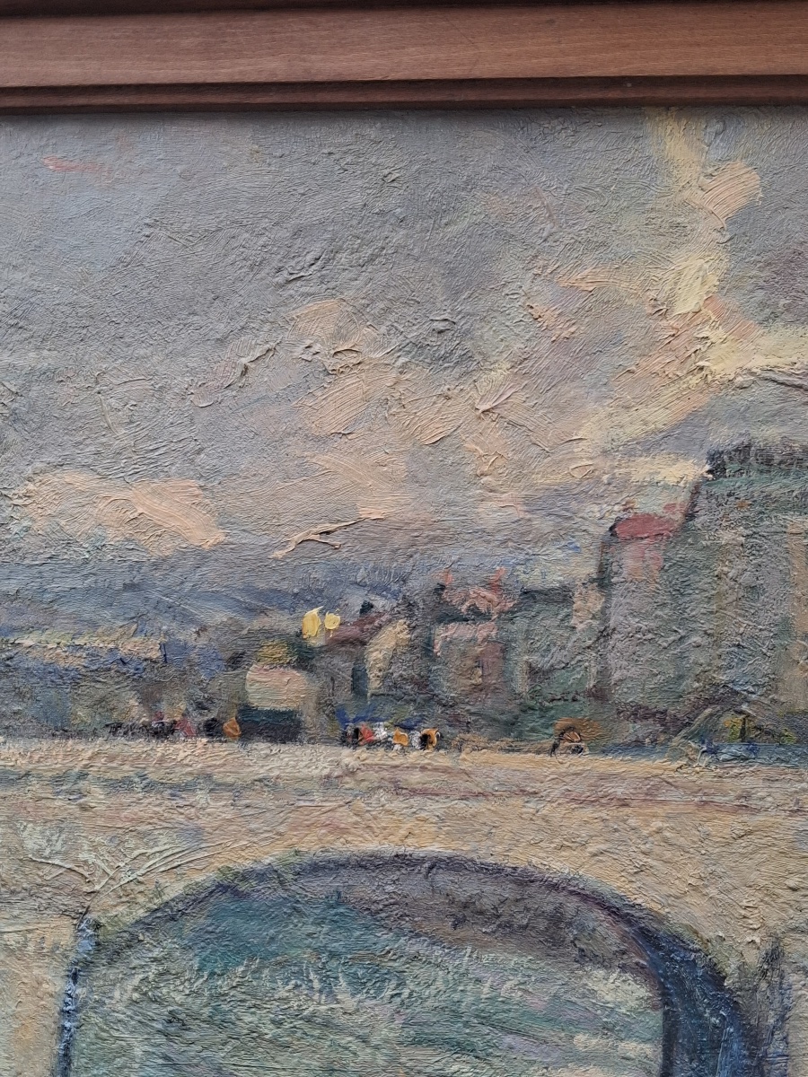 Grenoble: le pont de Marius Gontard et l'église Saint André signé de Marcelle Plaza - Ferrand -photo-2