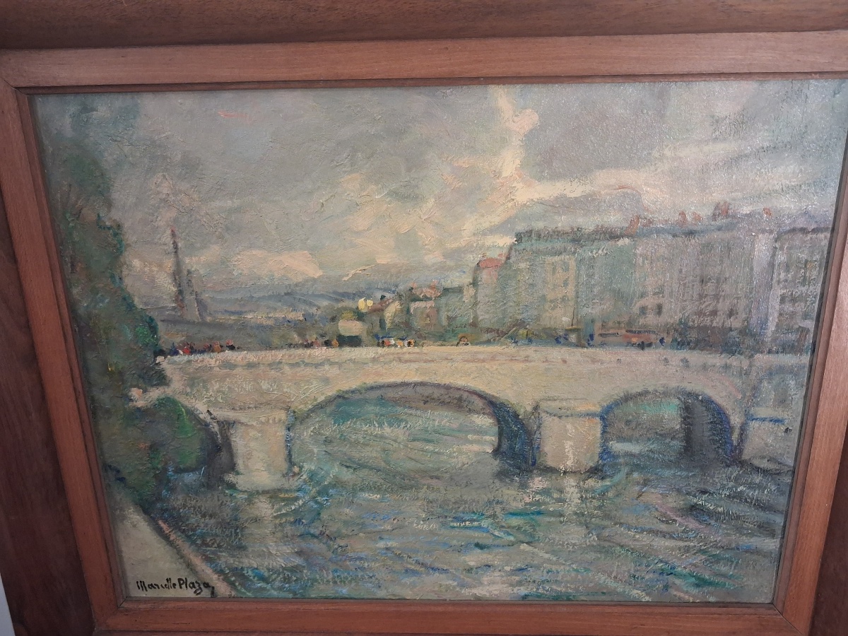 Grenoble: le pont de Marius Gontard et l'église Saint André signé de Marcelle Plaza - Ferrand -photo-7