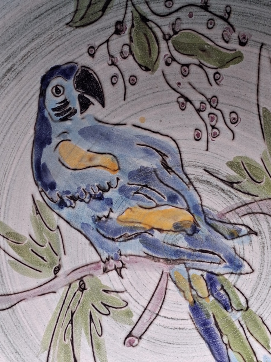 Honoré Camos ( 1906_ 1991 ) Vallauris plat en céramique émaillé-photo-2