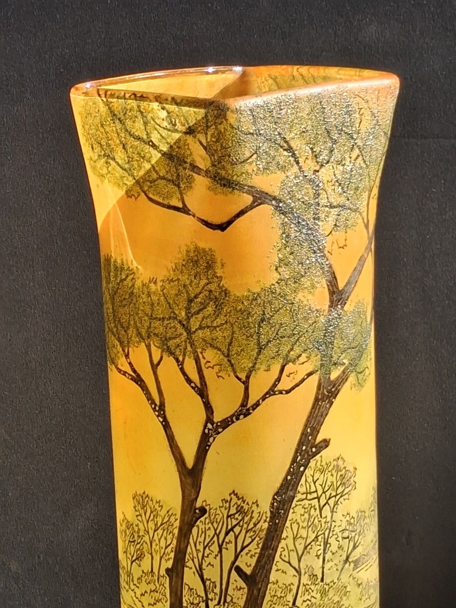 Legras ( attribué à ) paire de vases en verre émaillé -photo-4