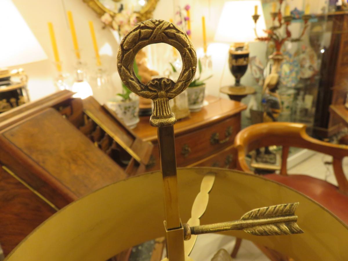 Lampe Bouillotte à Trois Feux , Tête De Cygne , En Bronze Doré  Début XXème-photo-5
