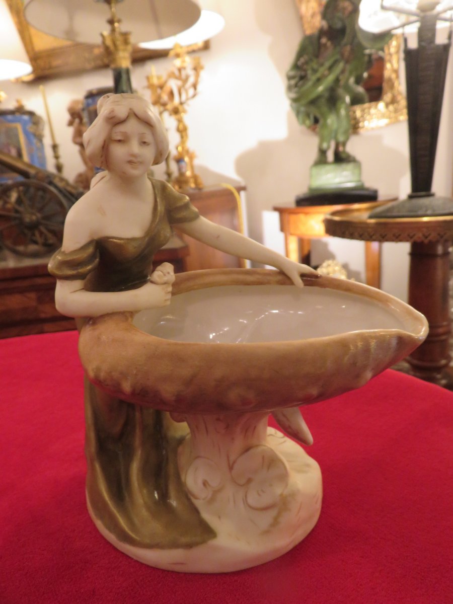 Coupe Verseuse En Porcelaine Royal Dux Bohemia Art Nouveau -photo-4