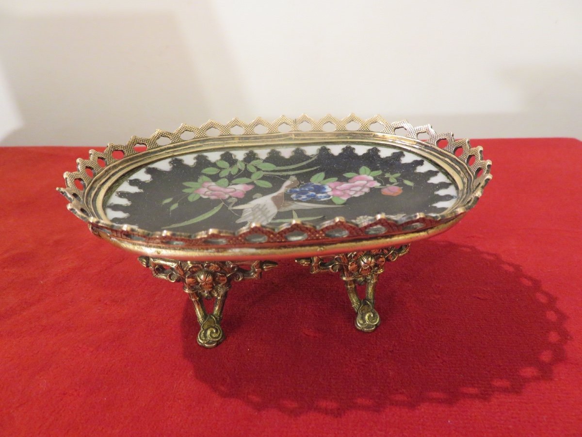 Empty Pocket In Cloisonne, Brass And Bronze Frame XIX-photo-1