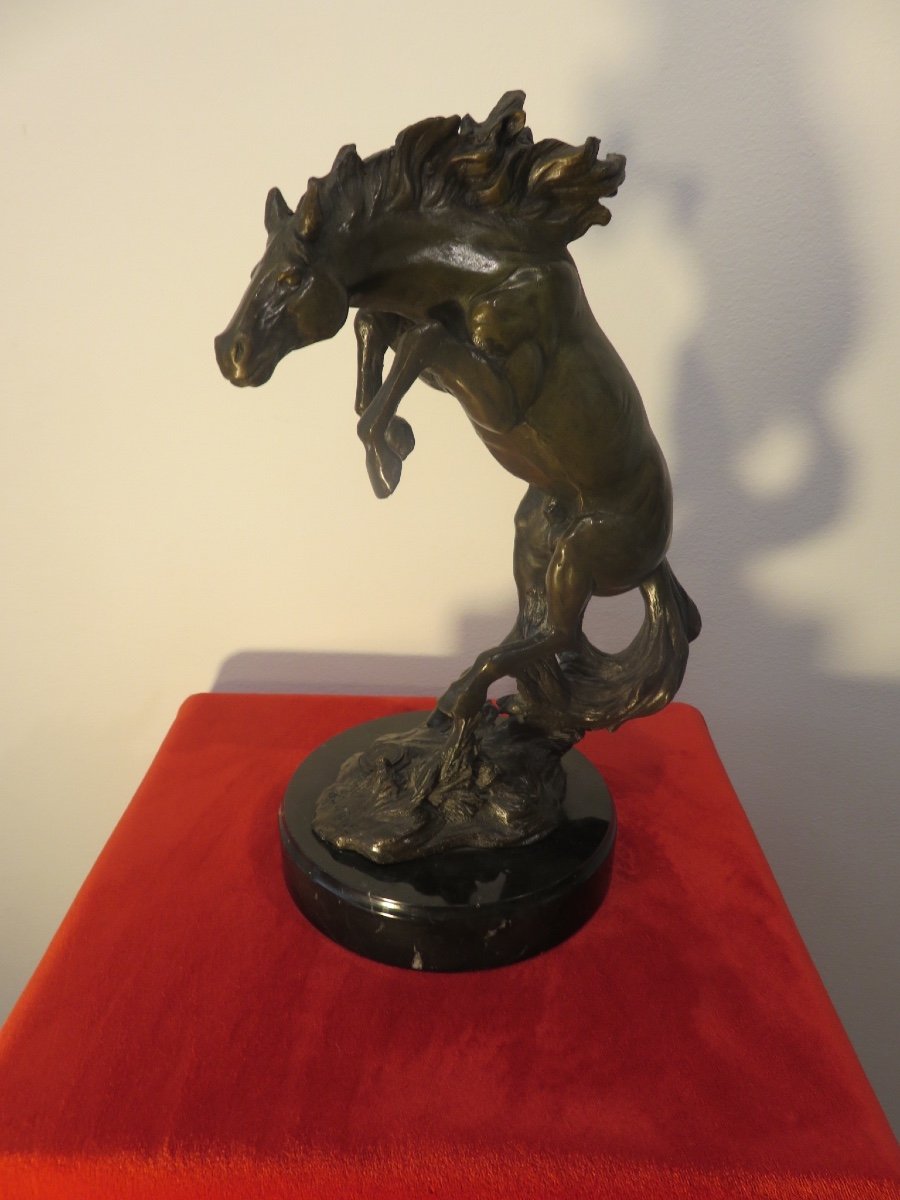 J. P. MENE  bronze animalier :cheval cabré 