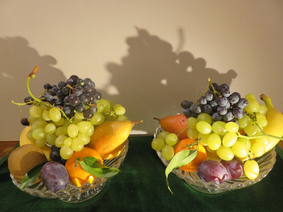 Pair Of Baccarat Crystal Fruit Bowls-photo-2