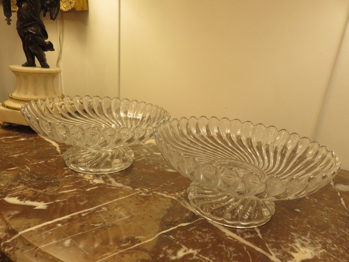 Pair Of Baccarat Crystal Fruit Bowls-photo-4