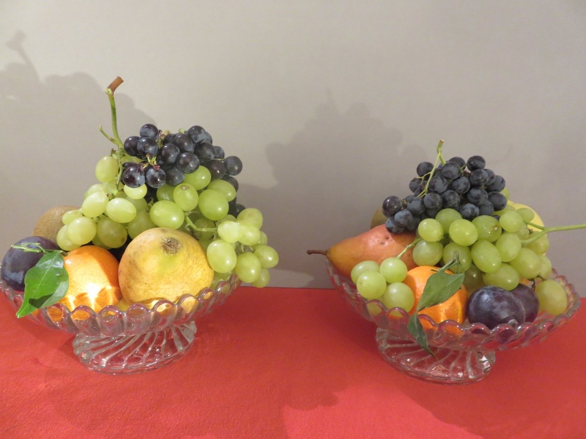 Paire de coupes à fruit en cristal de Baccarat 