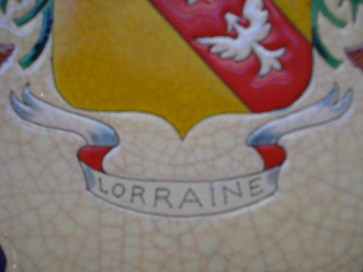 Grand Plat En émaux De Longwy :la Lorraine-photo-3