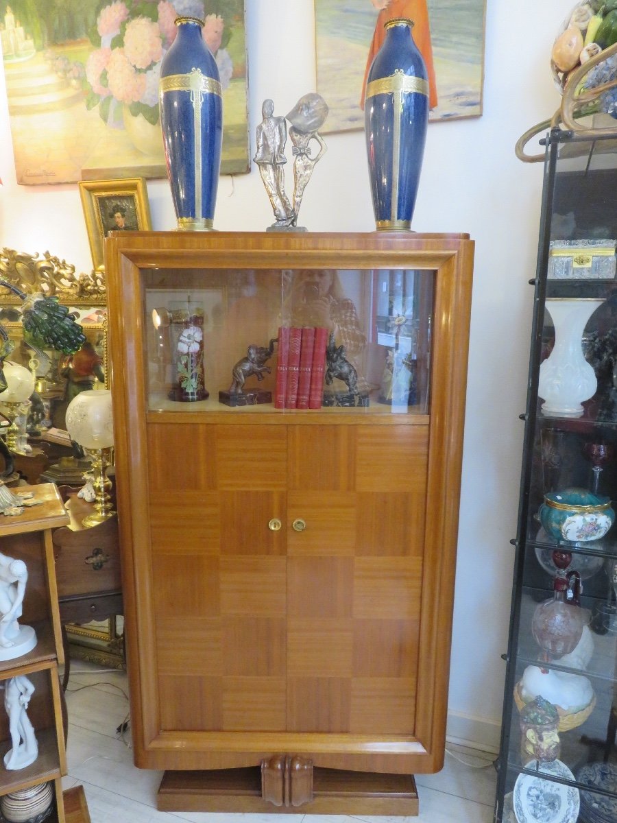 Art Deco Showcase Cabinet In Mahogany And Sycamore-photo-8