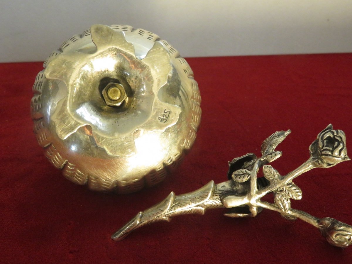 Rose Water Sprinkler, Gülabdan, In Solid Silver, Ottoman Empire XIX-photo-4