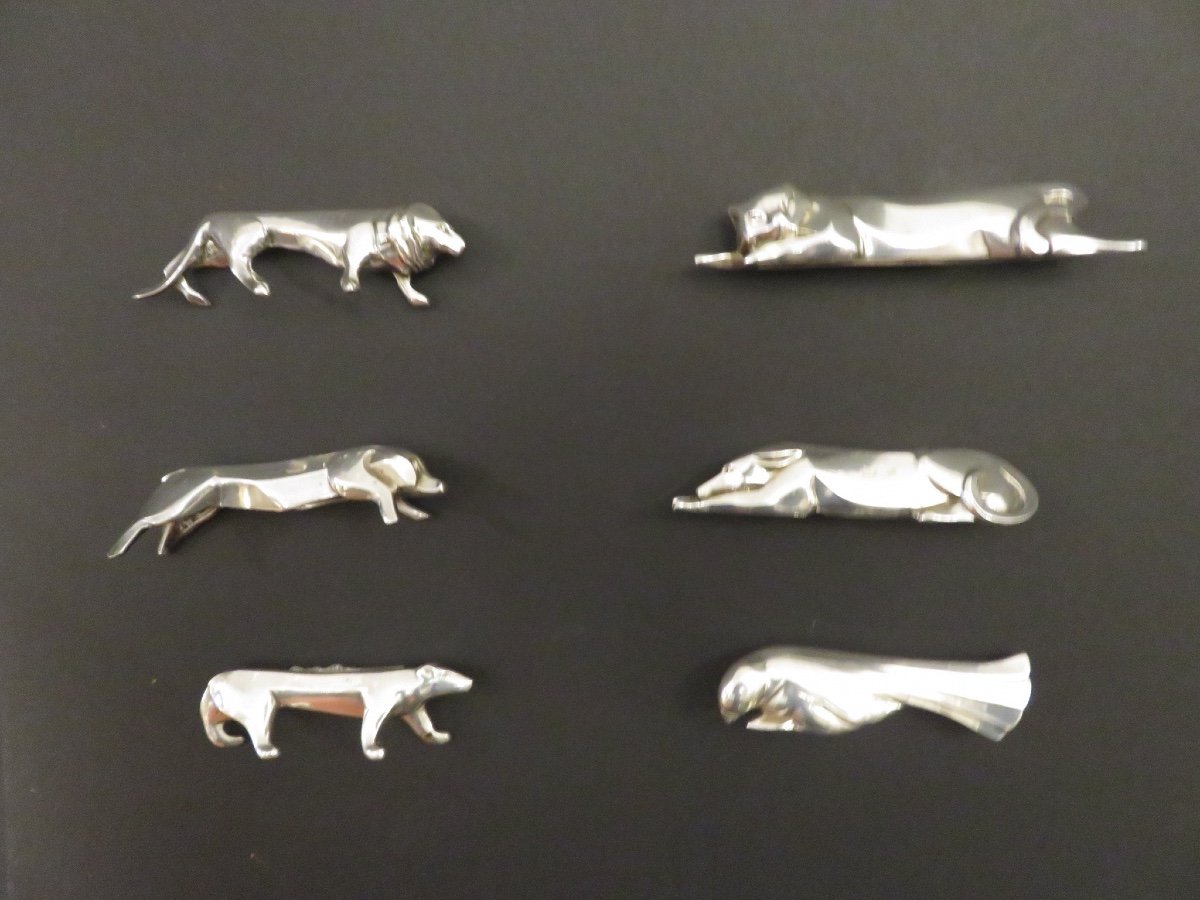Christofle Gallia Twelve Art Deco Knife Rests In Silver Metal Designed By Sandoz-photo-7