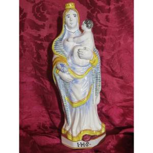 Virgin In Polychrome Earthenware Called Virgin Of Childbirth