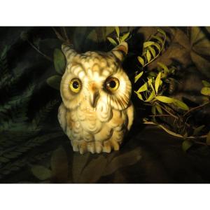 Capodimonte Porcelain Owl Night Light XXth