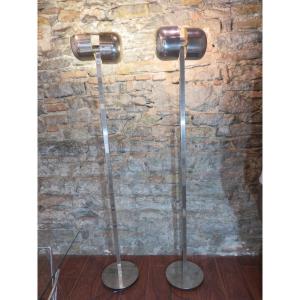 Pair Of Floor Lamps: Designer Gianino Crippa, Publisher Lumi 20th Century