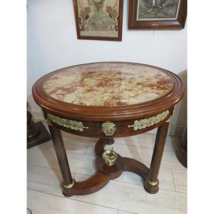 Guéridon de style Empire en acajou  , fin XIX ème