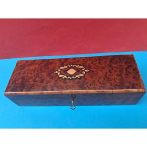 Jewelry Box Or Case With Key, 19th Century
