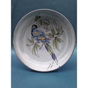 Honoré Camos ( 1906_ 1991 ) Vallauris plat en céramique émaillé