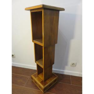 Art Deco Period Bolster In Walnut And Rosewood, Shagreen Shelf