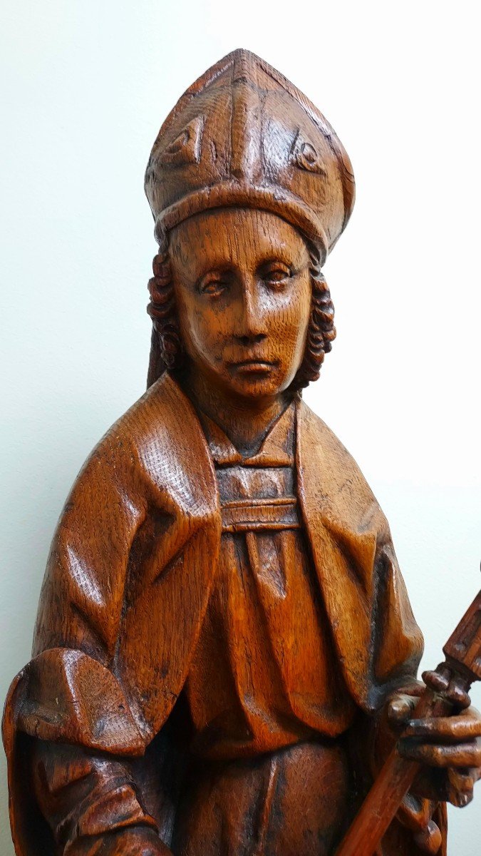 Saint Grégoire, Bois Sculpté, 16ème -photo-3