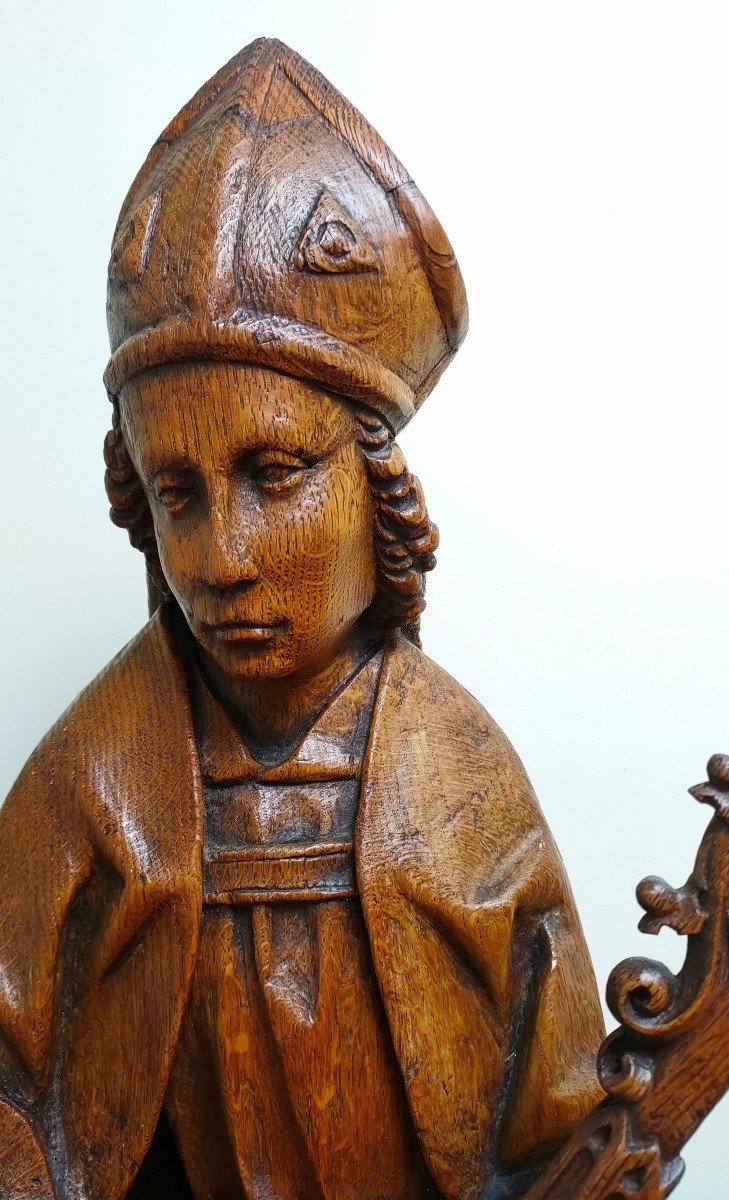 Saint Grégoire, Bois Sculpté, 16ème -photo-4